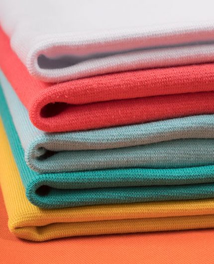 Colorful knitted fabrics in assortment